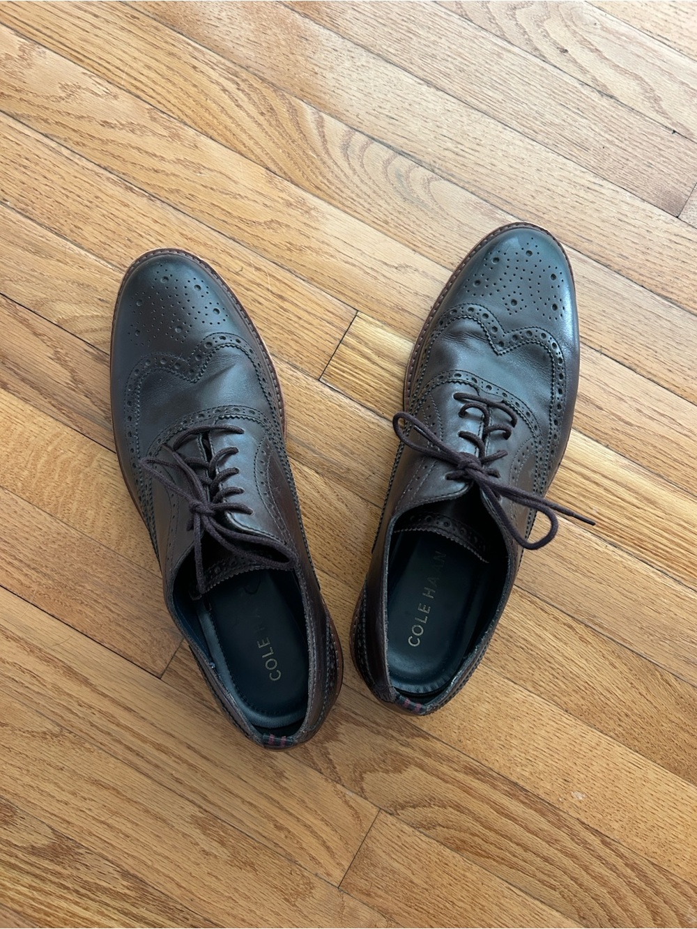 Cole Haan Dark Brown Leather Wingtip Derbys